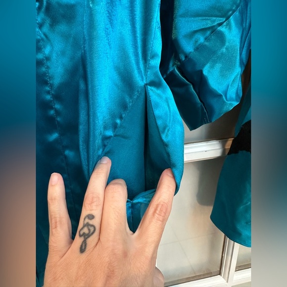 Vintage Victoria’s Secret Gold Label Teddy & Robe Set Size Medium M Ocean Blue - Picture 6 of 15